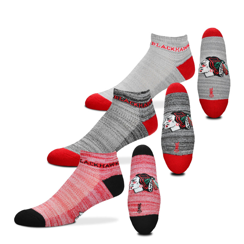 Chicago Blackhawks $100 RMC Grid Heathered Socks, 3 Pack