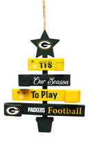 Green Bay Packers Stacked Toboggan Ornament