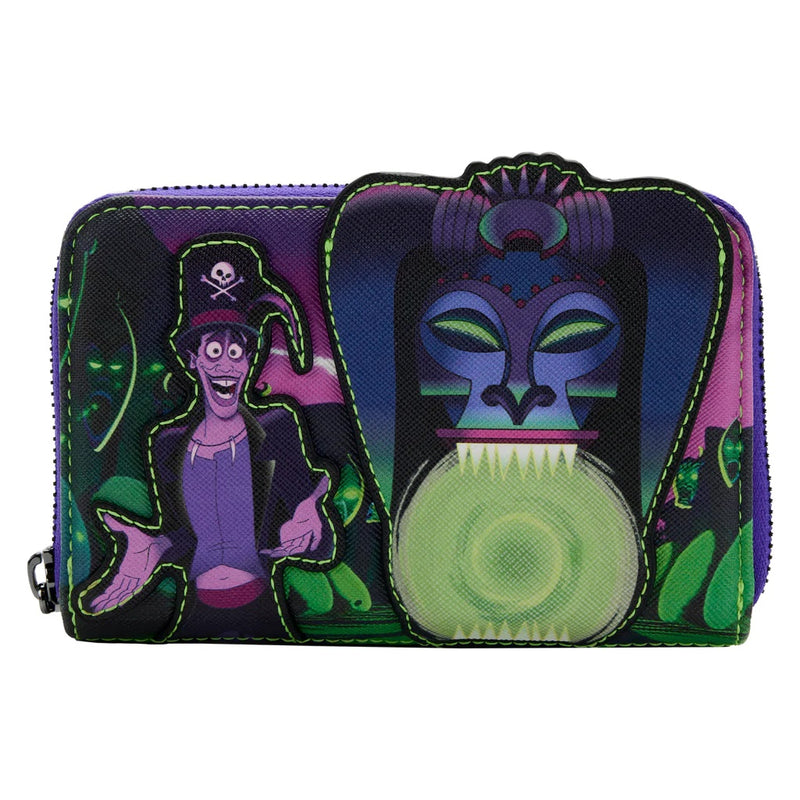 Disney The Princess and the Frog Dr. Facilier Glow in the Dark Zip Around Wallet