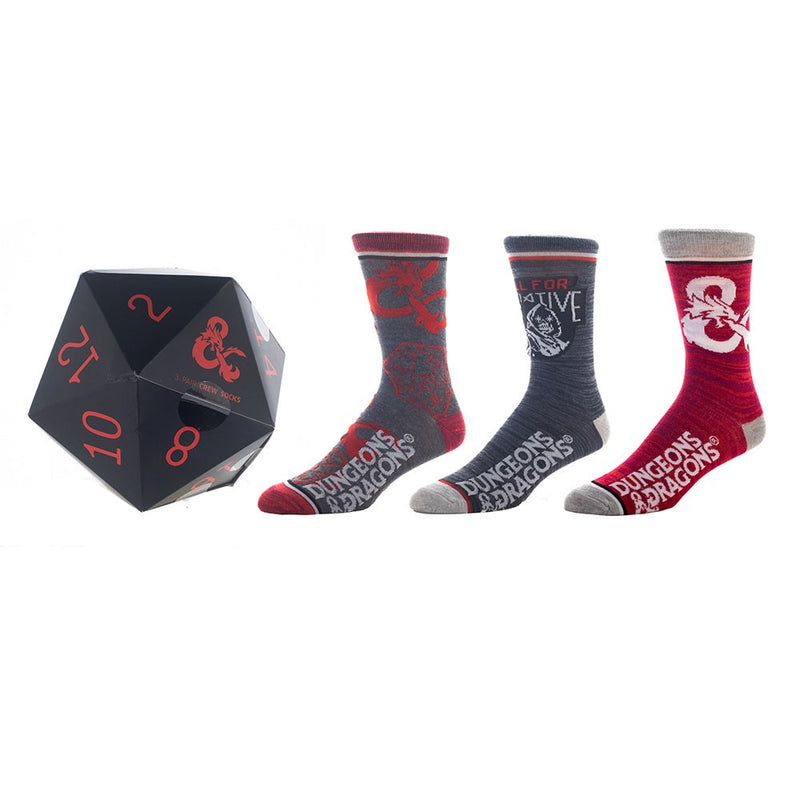 Dungeons & Dragons Crew Sock, 3-Pair, Shoe Size 8-12