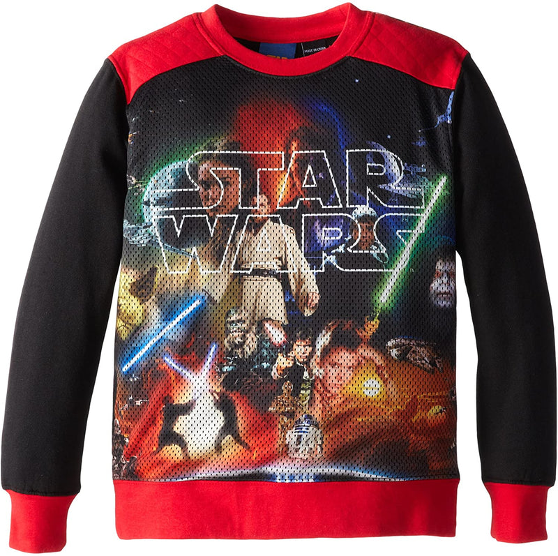 Star Wars The Big Picture Little Boys' Sublimated Mesh Crew Neck Sweatshirt