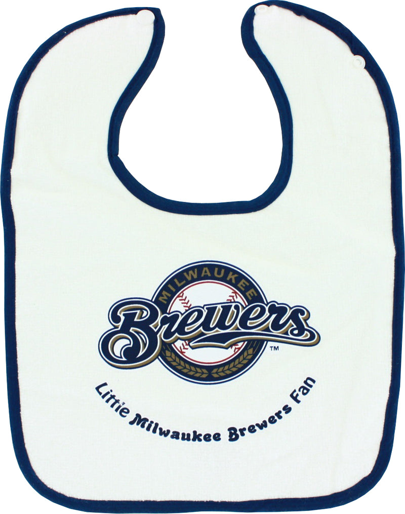 Milwaukee Brewers Little Brewers Fan Snap On Baby Bib