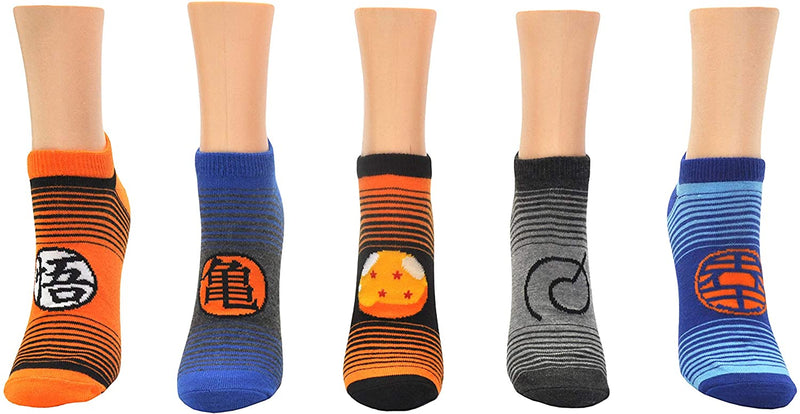 Dragon Ball Super Stripe 5 Pair Pack Lowcut Socks, One Size