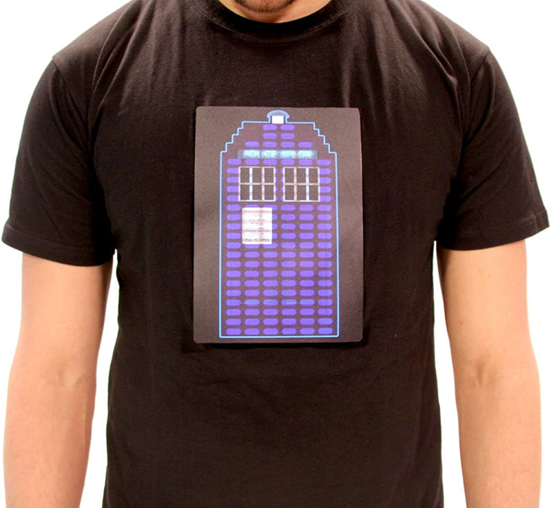 Doctor Who & Dalek LED Light Up Men's Black Crewneck T-Shirt