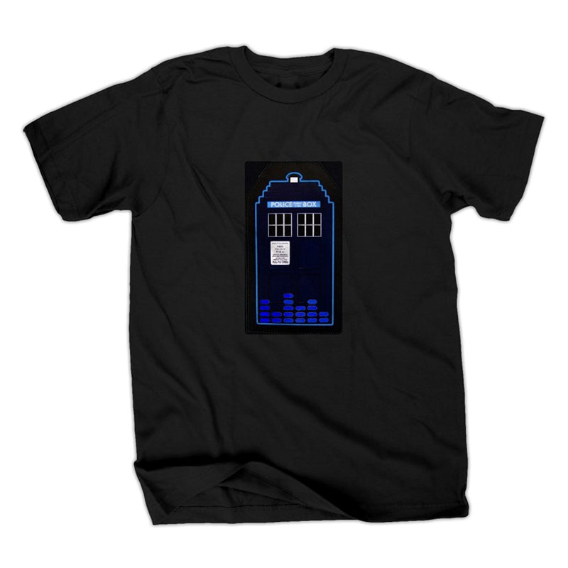 Doctor Who & Dalek LED Light Up Men's Black Crewneck T-Shirt