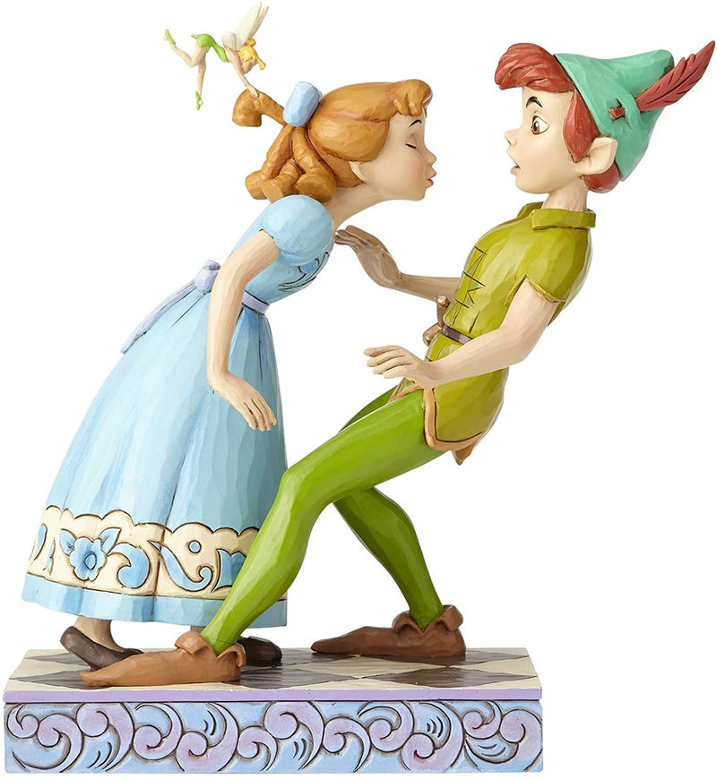 Disney Traditions 65th Anniversary Peter Pan & Wendy An Unexpected Kiss Figurine