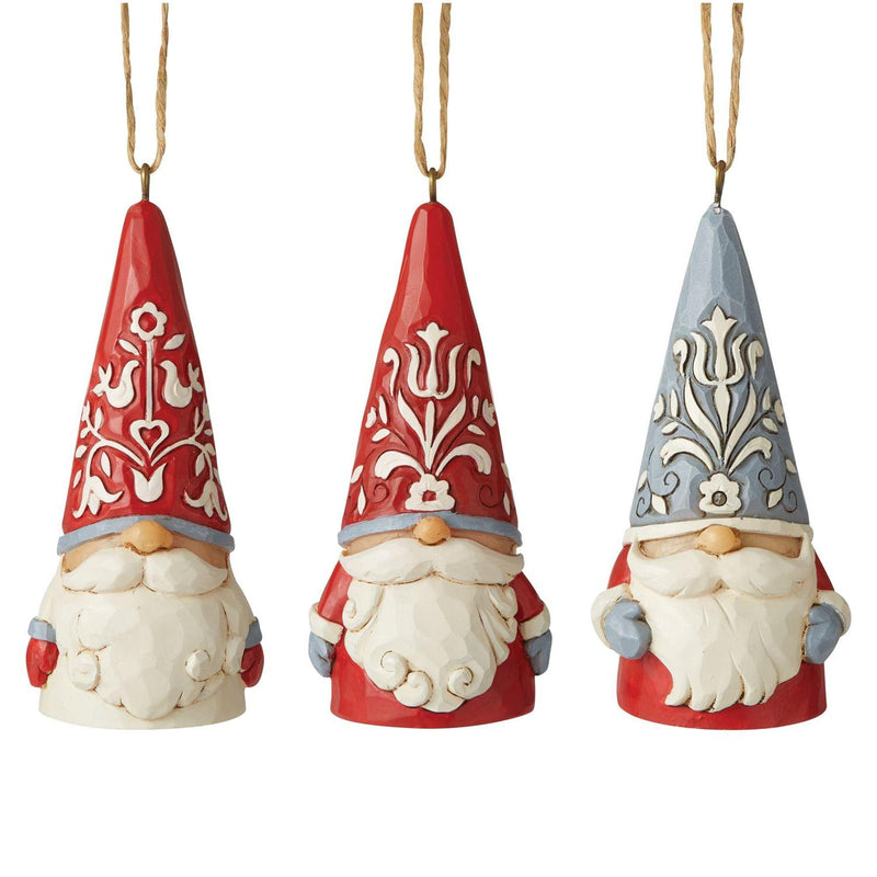 Jim Shore Nordic Noel Set of 3 Mini Gnomes Ornament Set