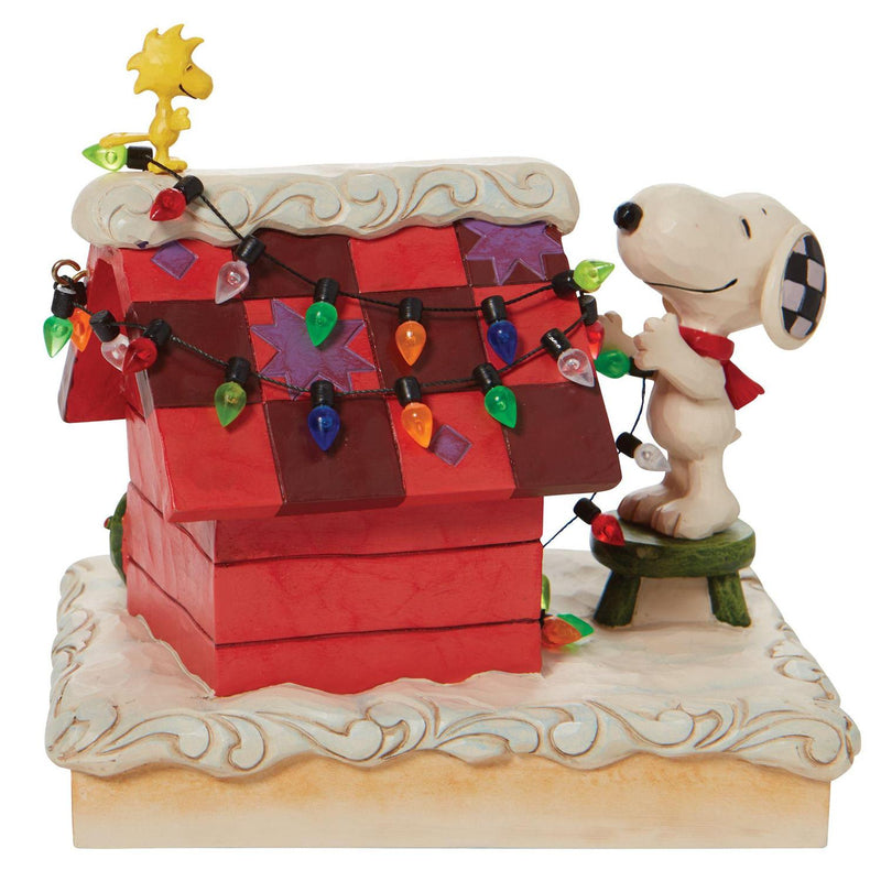 Peanuts Snoopy Decking the Dog House Figurine