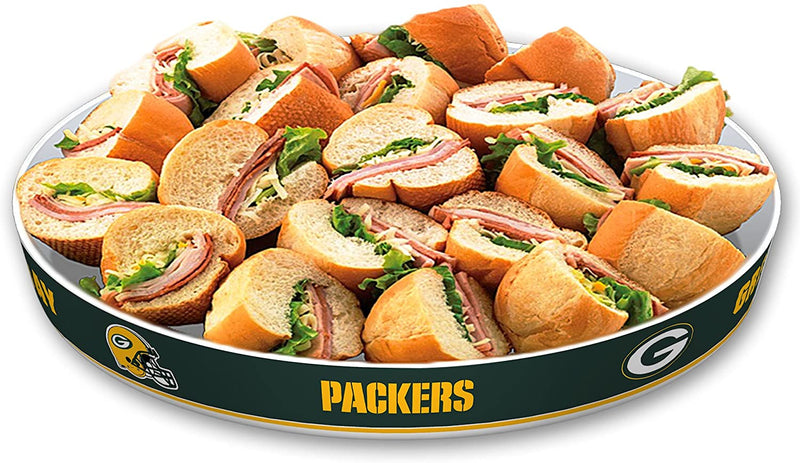 Green Bay Packers Party Platter with Dividers and Dip Bowl