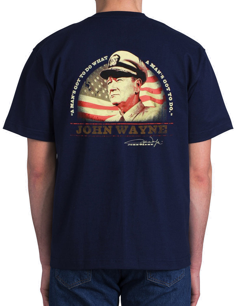 John Wayne Harms Way Men's Navy Shirt