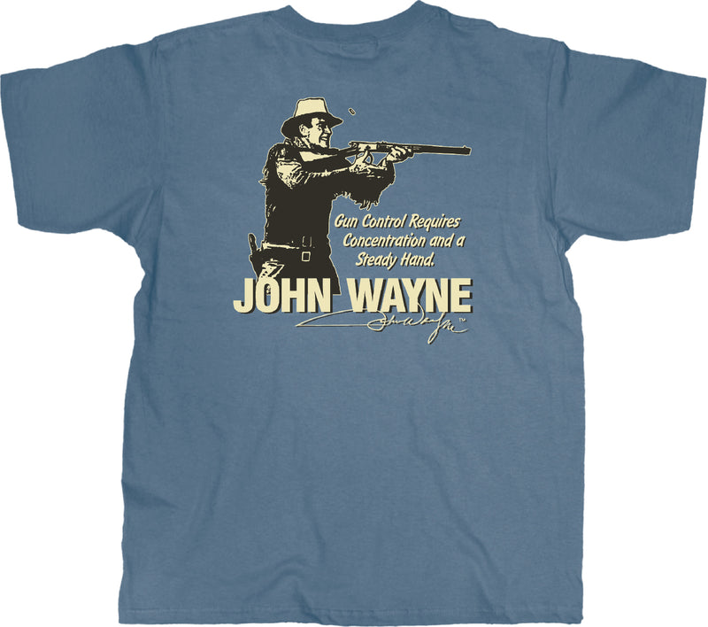 John Wayne Gun Control Men's T-Shirt, Indigo