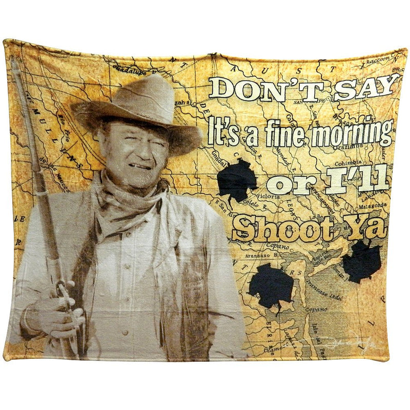 John Wayne I'll Shoot You 50x60 Throw Blanket