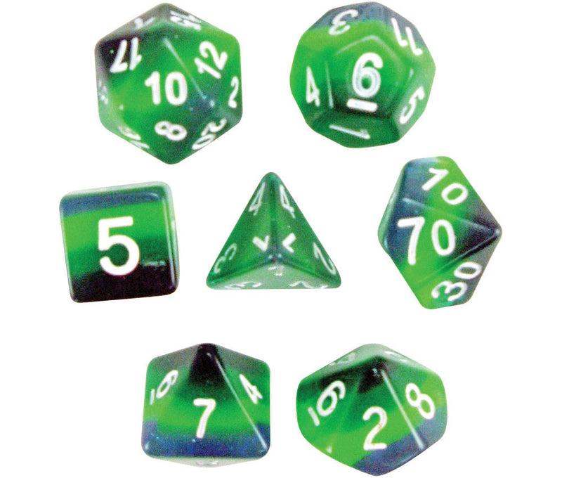 7-Piece Polyhedral Dice Set: Shades of Green