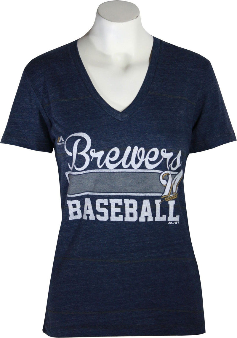 Milwaukee Brewers Scoreboard Scorcher Women's Navy T-Shirt
