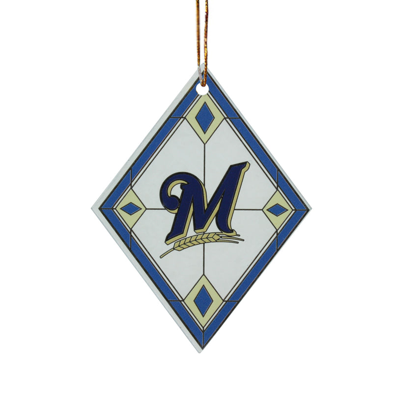 Milwaukee Brewers Art Glass Ornament