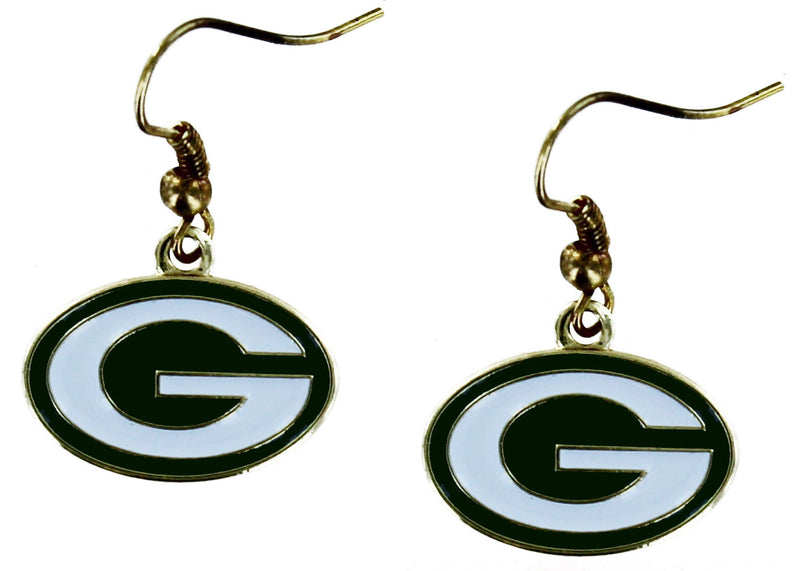 Green Bay Packers Gold Dangler Earrings