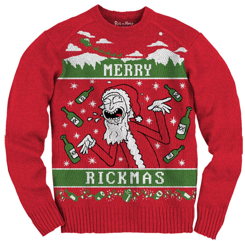 Rick & Morty Merry Rickmas Adult Christmas Crew Sweater