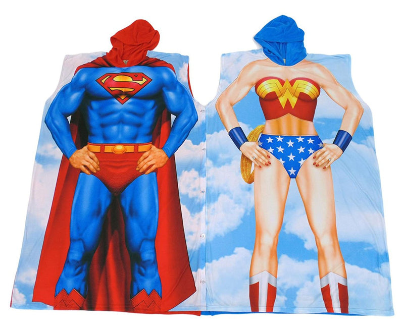 DC Comics Superman & Wonder Woman Dynamic Duo Twinsie Poncho Set