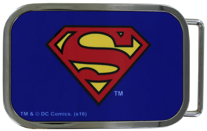 DC Comics Superman Framed Chrome Rock Star Belt Buckle