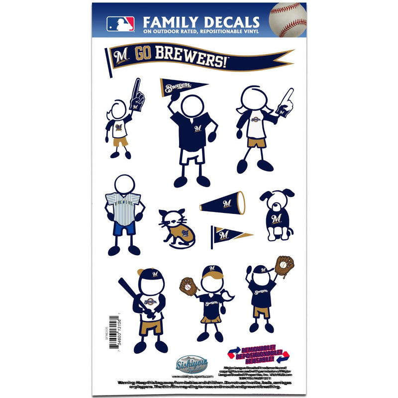 Milwaukee Brewers Family Decals 11 x 6" Sheet"