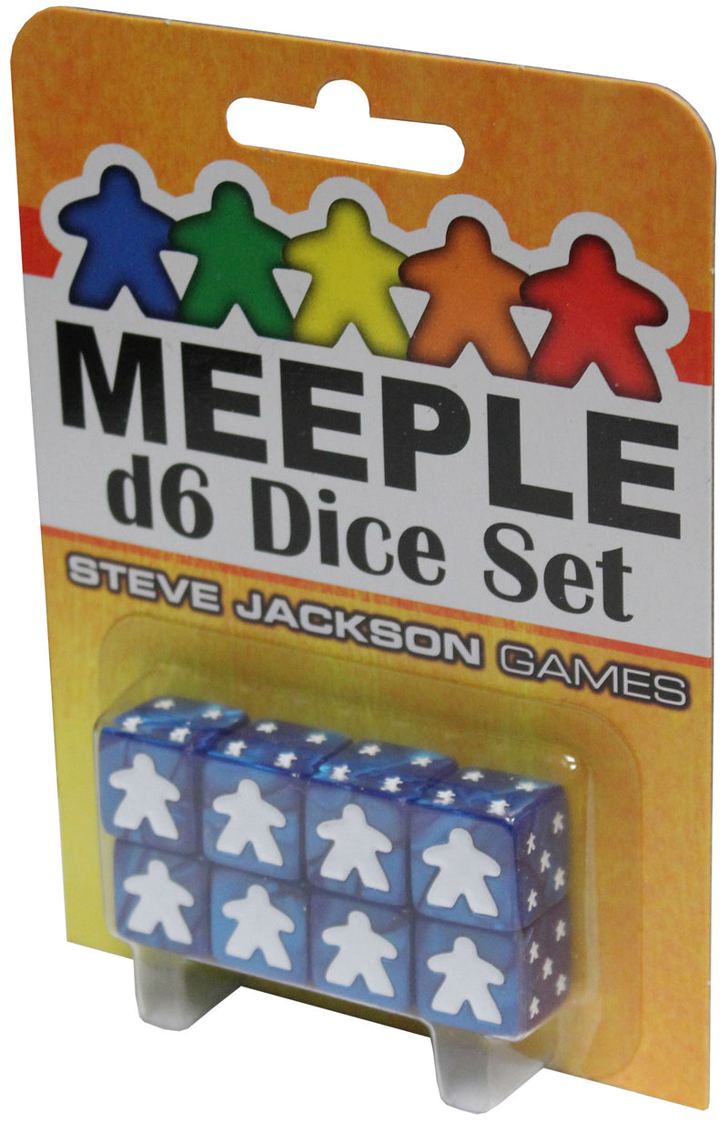 Meeple d6 Dice Set: Blue | Eight d6 Dice