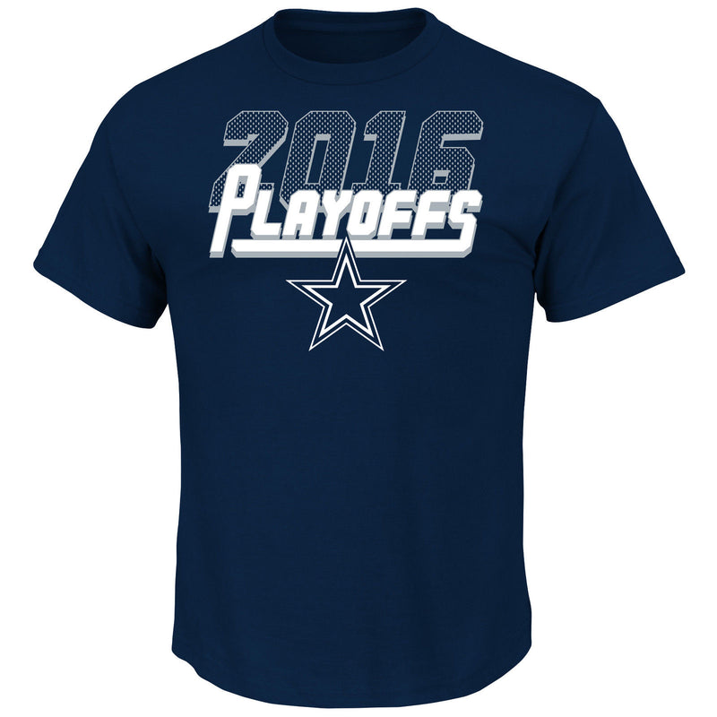 Dallas Cowboys Majestic 2016 NFL Playoffs Men's Short Sleeve Navy T-Shirt