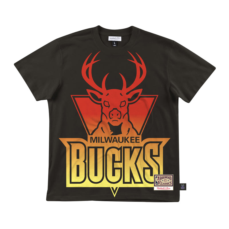 Milwaukee Bucks Hardwood Classics Flames Men's Short Sleeve Shirt