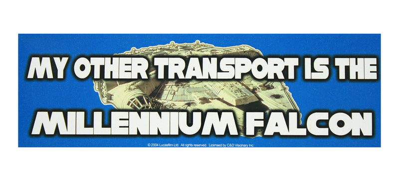 Star Wars My Other Transport is the Millennium Falcon Sticker