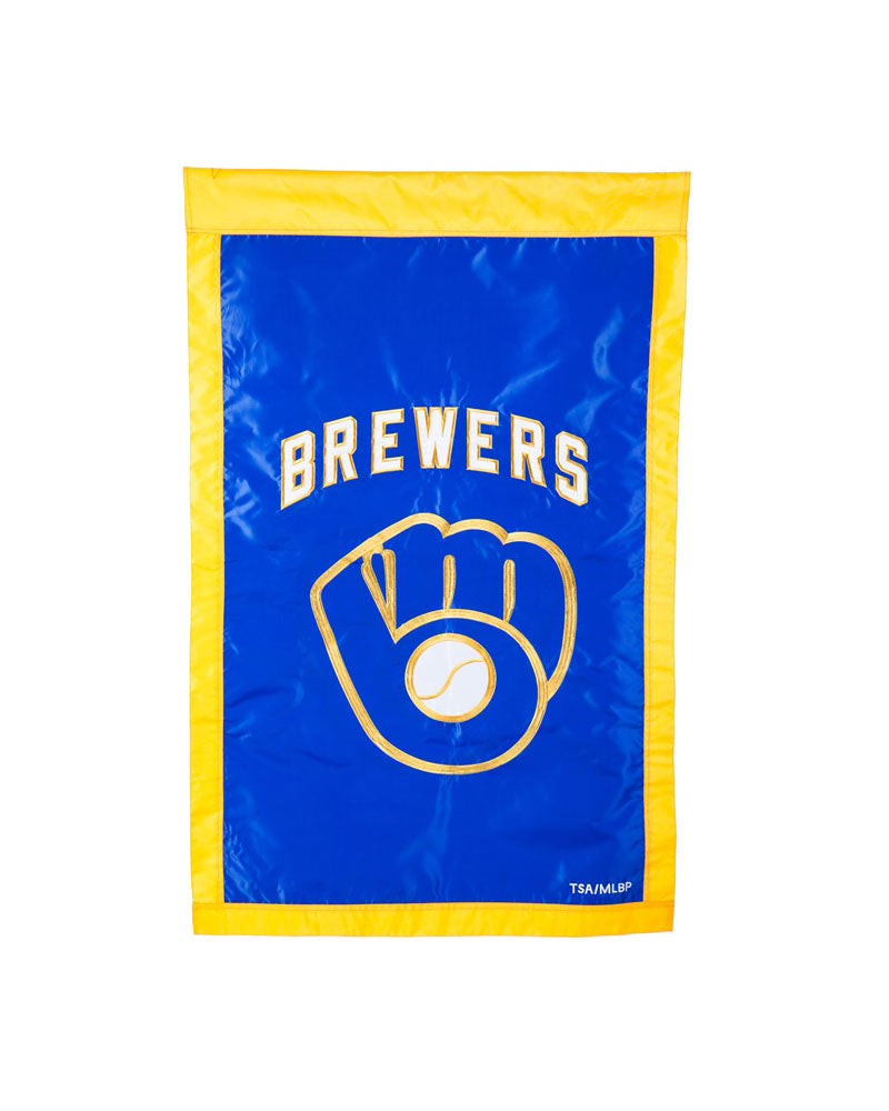 Milwaukee Brewers 28" x 44" 2-Sided Applique Vertical Flag
