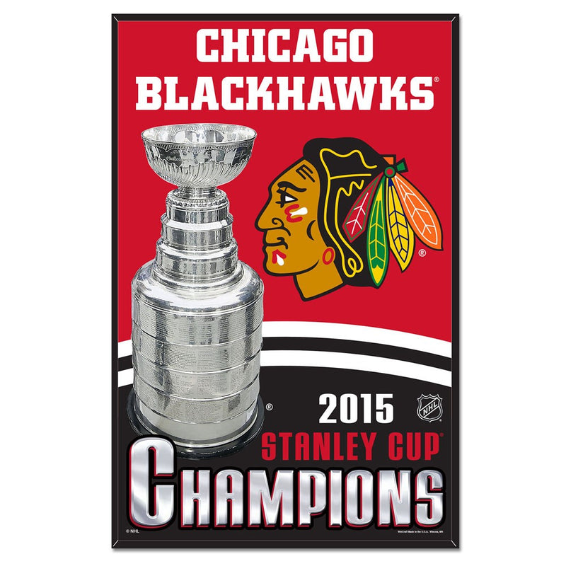 Chicago Blackhawks Stanley Cup Champions Wood Sign
