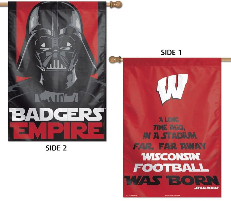 Wisconsin Badgers Star Wars Darth Vader 2-Sided Vertical Flag, 28" x 40"