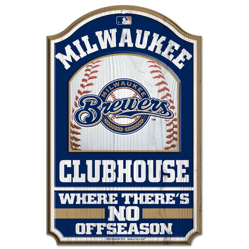 Milwaukee Brewers 11" x 17" Wood Sign