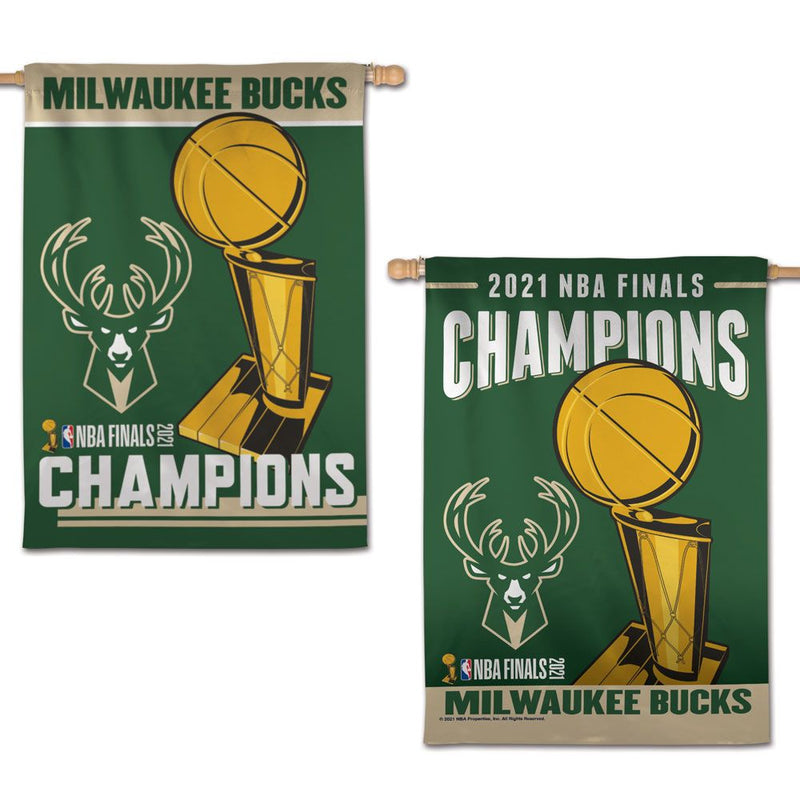 Milwaukee Bucks World Champions 2-Sided Vertical Flag, 28" x 40"