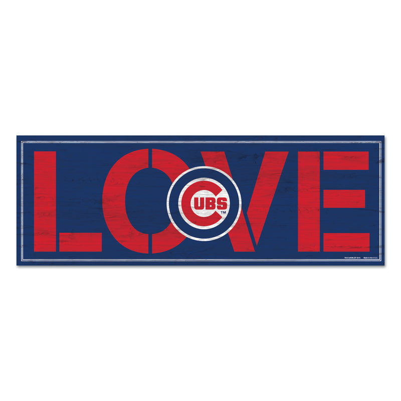 Chicago Cubs Love 8" x 23" Wood Sign