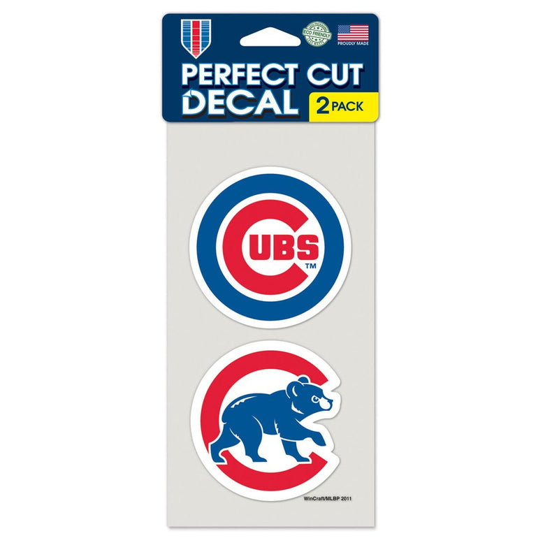 Chicago Cubs 4" x 4" Perfect Cut Decal Set of 2