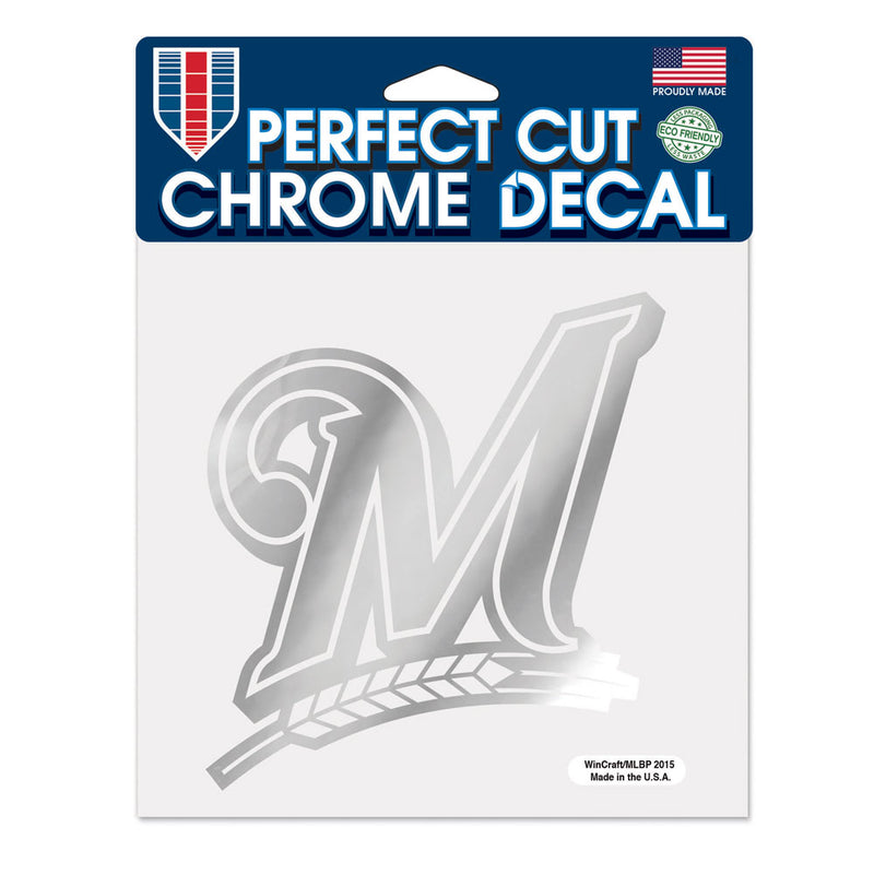 Milwaukee Brewers 6" x 6" Chrome Perfect Cut Decal