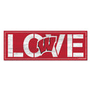 Wisconsin Badgers Love 8" x 23" Wood Sign