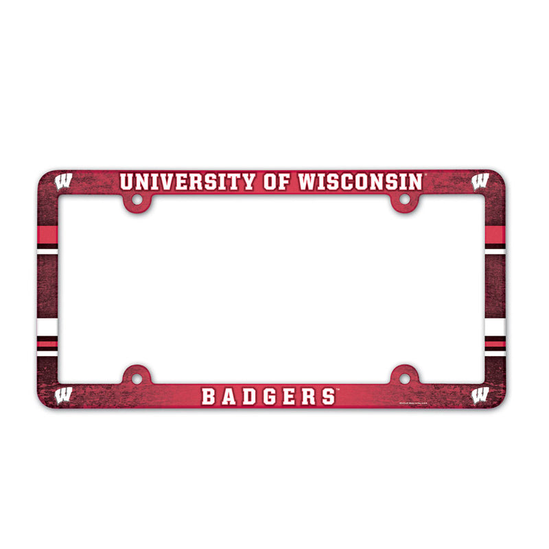 Wisconsin Badgers Full Color Plastic License Plate Frame